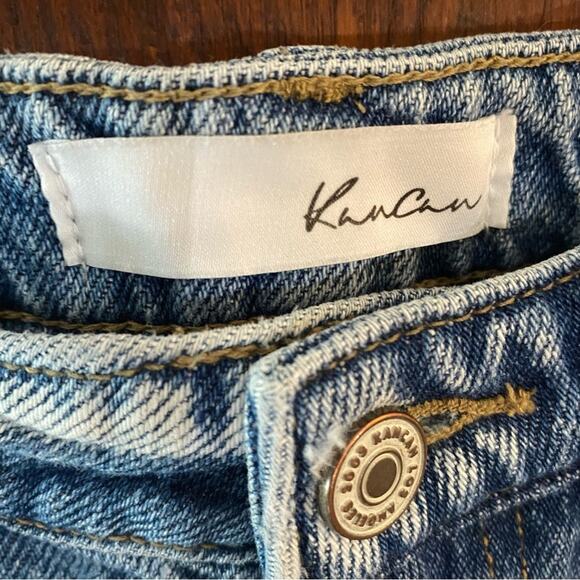 KanCan Women's Distressed Straight Leg Jeans Size 3/25 Light Wash Cotton Denim - Picture 7 of 8